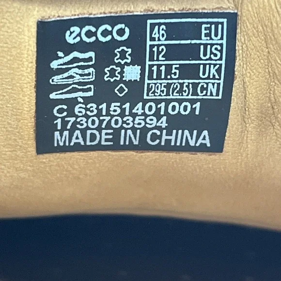 Ecco Cairo Black Oxford Apron Toe Lace Up Dress Shoes Men Size 12 - Picture 10 of 10